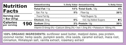 Feel Vegan Protein Bars | Caramel Sea Salt | Keto | Gluten Free | Organic | Maca | 15g Plant Protein | Low Carb | High Protein | Dairy Free | Low Sugar | Grain Free | Nut Free | Soy Free | Non GMO - (Caramel Sea Salt, 10 Pack)