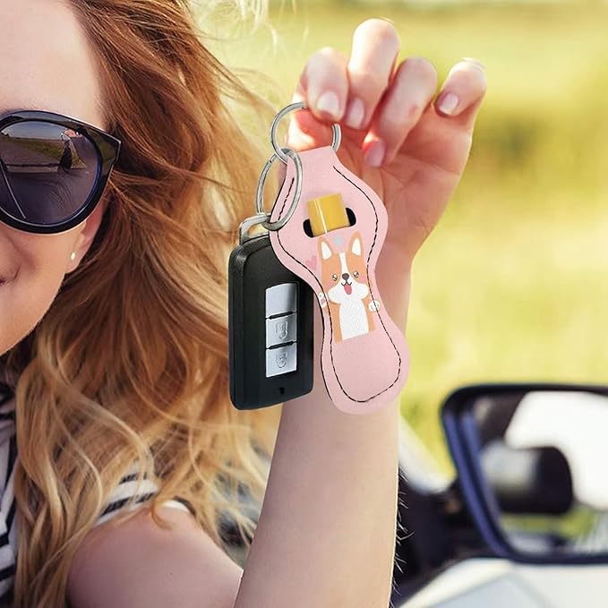 Chapstick Holder Keychain for Lipstick Lip Girls