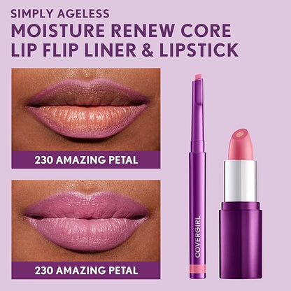 COVERGIRL Simply Ageless Lip Flip Liner, Amazing Petal, Pack of 4