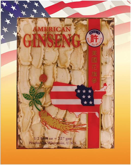 Root to Health SKU 0126-8, HSU’s American Ginseng Cultivated Mixed Medium-Large Slices (8 oz = 227 gm/Box), 0126.8
