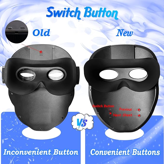 Depointer Life 2023 New Led Mask with Rechargeable Bluetooth-compatible App Controlled, Customizable Shining Mask, LED Lighted Face Transforming Mask For unisex-Adult