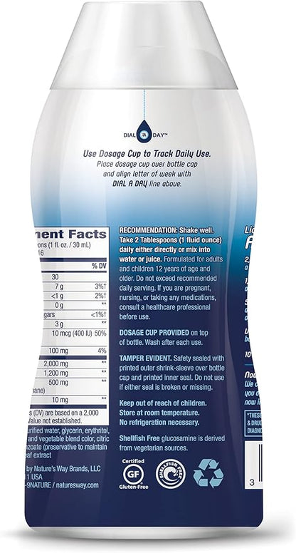 Nature's Way Joint Movement Glucosamine Fast Absorbing Liquid, Ultra Strength, Supports Healthy Bones*, Chondroitin, and MSM with Vitamin D3, Berry Flavored, 16 Fl Oz (Packaging May Vary)