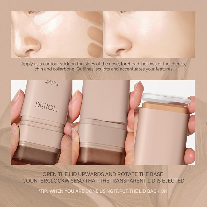Multi-Use Foundation Stick Makeup with Brush,High Coverage Blendable Makeup Stick(#4)