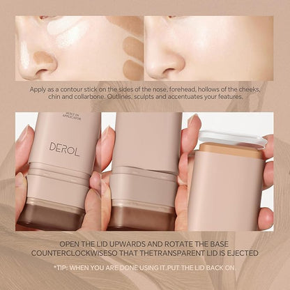 Multi-Use Foundation Stick Makeup with Brush,High Coverage Blendable Makeup Stick(#4)