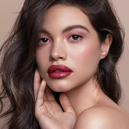 2Pcs Lipstick and Lip Liner Combo, Lip Liner and Lip Gloss Kit for Women, Matte Lip Pencil and Smooth Hydrating Lipstick with Sharpener, Non-Stick Lip Makeup Set