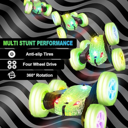 Remote Control Car, RC Cars Toys, 2.4GHz 4WD Fast RC Car Kids Toys Double Sided 360° Rotating Monster Truck Toys for Girls RC Truck Toy Cars for Boys