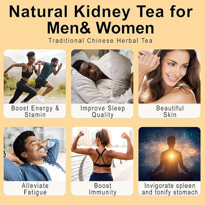Ginseng Five Treasures Tea Kidney Tea- Wubao Tea Ginseng Six Treasure Tea, Ginseng Red Date Chinese Herbal Tea, Kidney Cleanse Detox Tea for Men & Women (2 Pack(50 pcs))
