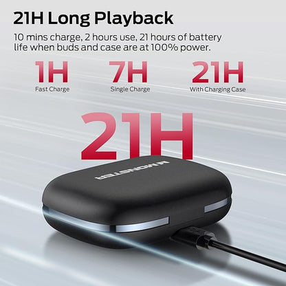 Monster Open Ear AC336 Headphones, Bluetooth 6.0 Wireless Earbuds with Stereo Sound, ENC Clear Call, 21H Playtime, Type-C Charging, Touch Control, IPX6 Waterproof Open Ear Earbuds for Sports Fitness