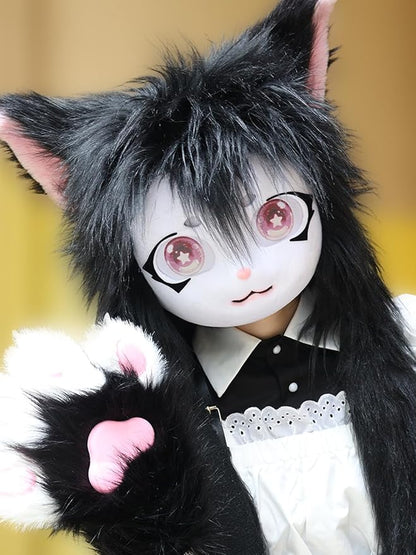 JUNBOON Furry Animal Headgear Beast Full Head Mask Headwear Doll Cosplay Costume Halloween Fursuit