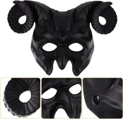 Ox Horn Mask Horns Masquerade Mask Animal Half Face Mask for Festival Party Halloween Costume Cosplay
