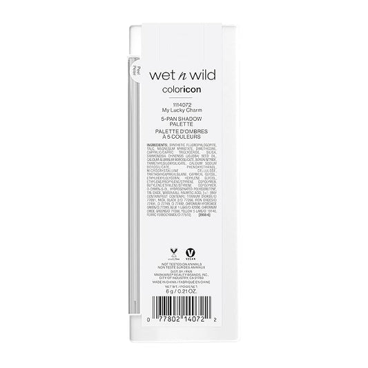 wet n wild Color Icon Eyeshadow Makeup 5 Pan Palette, Matte, Shimmer, Metallic, Long Wearing, Rich Buttery Pigment, Cruelty Free - My Lucky Charm