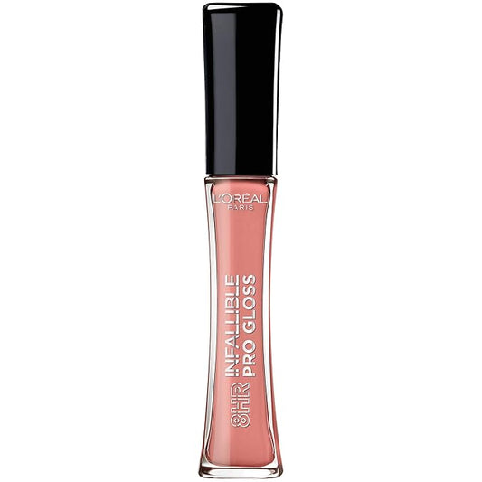 L’Oreal Paris Makeup Infallible 8 Hour Hydrating Lip Gloss, Shell Pink, 0.21 Fl Oz