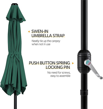 Yaheetech Patio Umbrella, 9FT Outdoor Table Market Umbrella with Push Button Tilt and Crank, Yard Sun Shade for Garden, Deck, Backyard, Pool