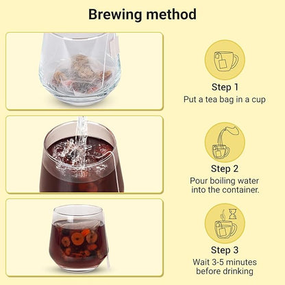 Kidney Tea Formula Ginseng Six Treasure Tea,Ginseng Five Treasures Teabag -7 Ingredient Formula Wolfberry Herbal Chinese Teabag Support Liver Cleanse &Repair for Men Women (1 Box,30 bags)