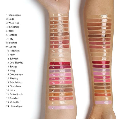Ruby Kisses Lip Gloss Butter Bomb Gloss Non-Sticky Lip Gloss Vitamin E Natural Nude Lip Makeup - 7.8mL (0.26 US fl.oz) (Pillowtalk)