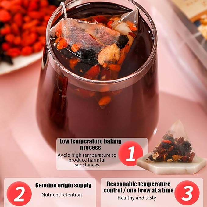 Ginseng Five Treasures Tea - 25Bags Chinese Kidney Wubao Ginseng Tea, te de riñon Saludable Organica (1)