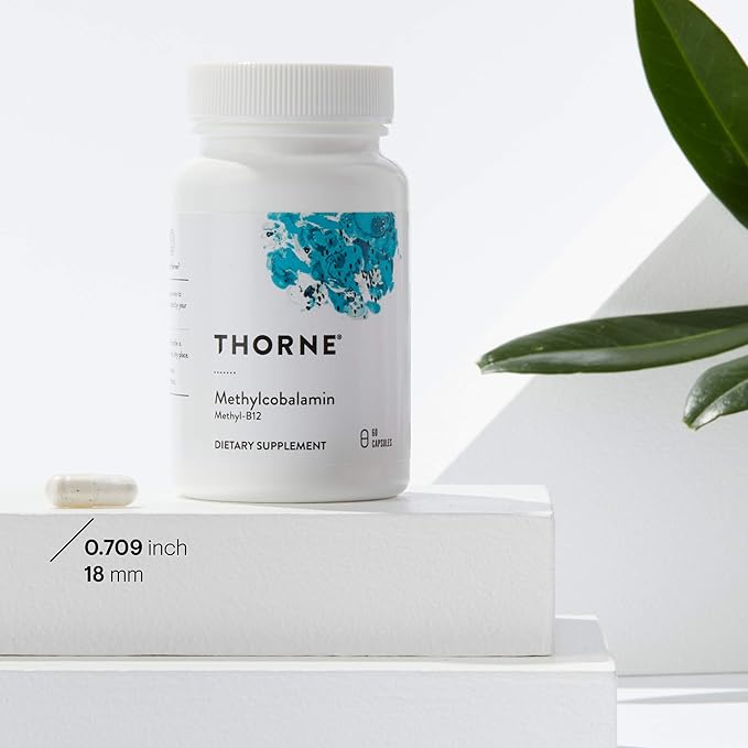 THORNE Vitamin B12 - as Methylcobalamin - Supports Heart & Nerve Health, Blood Cell Function, Healthy Sleep & Methylation* - Gluten, Dairy & Soy-Free - 60 Capsules