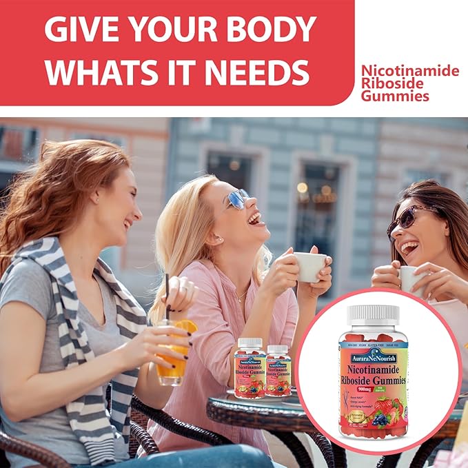 NAD Supplement Gummies Sugar-Free, NAD Nicotinamide Riboside Resveratrol 900mg w. Quercetin, Collagen Biotin & Vitamin, High Potency NAD Resveratrol Supplements for Anti Aging, Energy, Focus