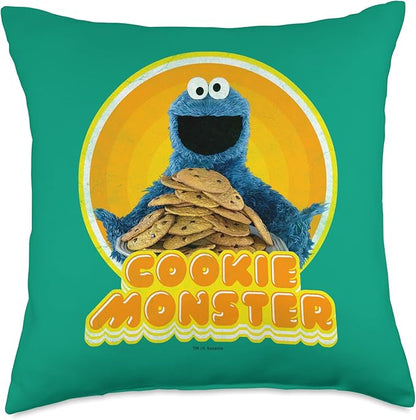 Sesame Street Cookie Monster Iron On Throw Pillow, 18x18, Multicolor