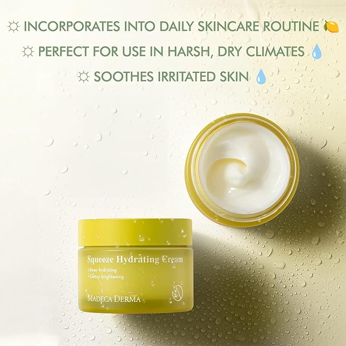 Madeca DERMA Squeeze Hydrating Facial Cream – Hydration & Brightening with Prickly Pear Cactus, Carica Papaya, and Centella Asiatica, Korean Skincare for Moisturizing & Skin Repair (1.69 fl oz)