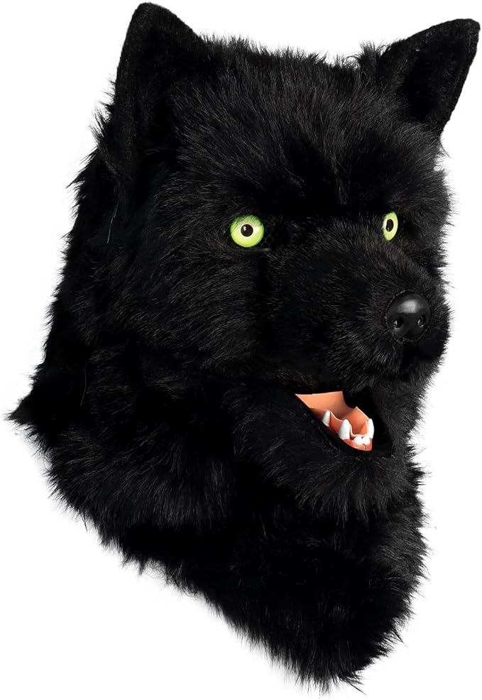 HAOAN Furry Dog Mask Animal Wolf Full Head for Halloween Fancy Dress Party Cosplay Costume Women Men