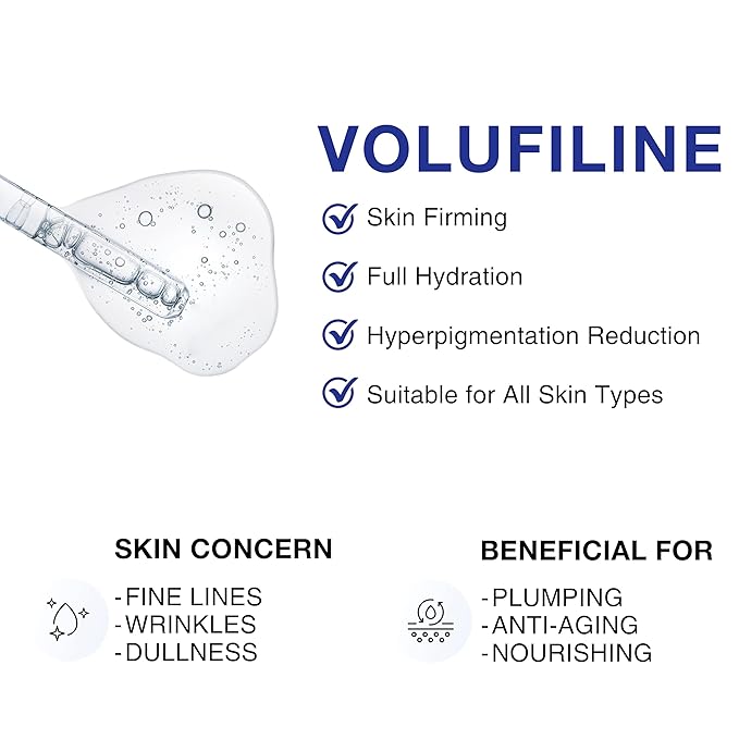 100% Pure Volufiline Concentrate Serum 2ea - Skin Firming Solution & Clinically Proven | Anti-Wrinkle, Enhances Facial Contours, Boosts Collagen for Sagging Mature Skin Korean Skincare