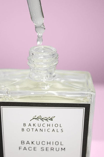 Bakuchiol Facial Serum Oil 1.7 oz - Retinol Alternative - Clinical Strength Bakuchiol - All Natural Plant Derived Clean Beauty Ingredients - Bakuchiol, Squalane, Vitamin C, Rose Hip Oil, Vitamin E -