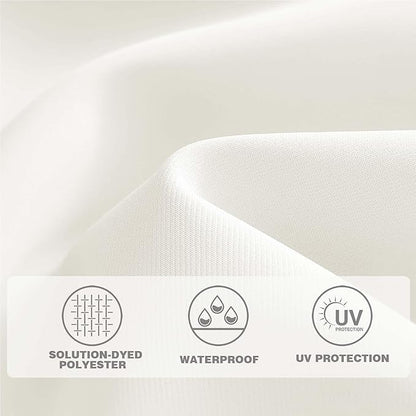 6.5' x 10' Rectangular Patio Umbrellas for Outdoor, Outdoor Table Umbrella, Large Outdoor Patio Umbrellas with 6 Sturdy Ribs for Market, Garden, Pool (Cream-white)