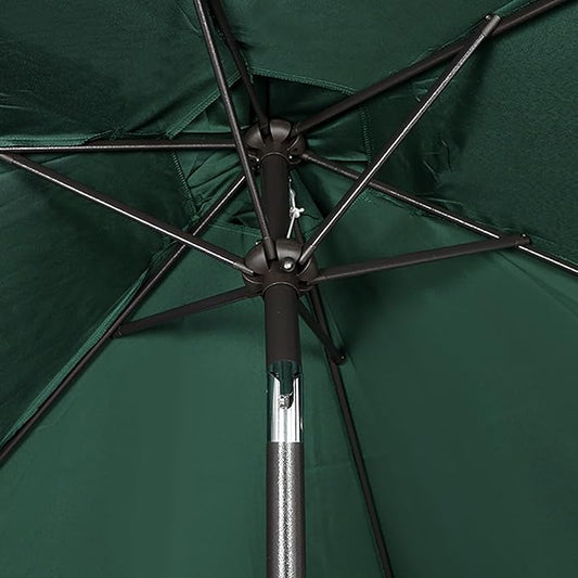 Blissun 7.5 ft Patio Umbrella, Yard Umbrella, Outdoor Market Umbrella with Push Button Tilt Crank, Dark Green