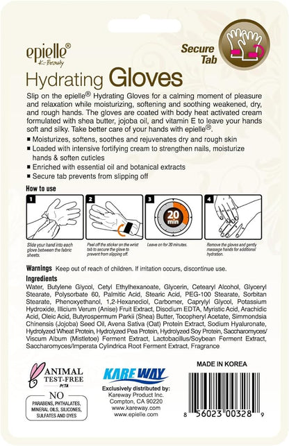 Epielle Hydrating Hand Masks, 6 Pairs of Moisturizing Gloves for Dry Hands with Shea Butter, Jojoba Oil & Vitamin E, Spa Day Treatment, Korean Skincare, Spa Gifts for Women
