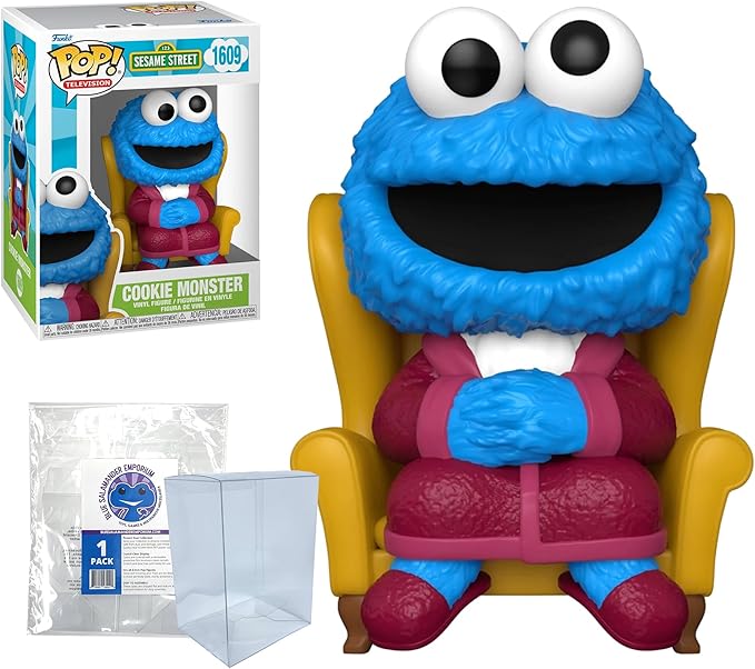Blue Salamander Emporium Protective Case Bundle – Includes Cookie Monster #1609 Vinyl Figure