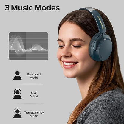 Monster Persona 3rd ANC Headphones, Bluetooth 5.4 Active Noise Canceling Headphones, Comfort Headphone with 70 Hours Playtime, Over Ear Wireless Headphone, Microphone for Call, Foldable Design-Blue