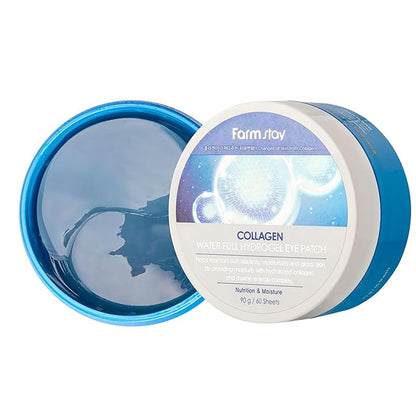 FARMSTAY Collagen Water Full Hydrogel Eye Patch - Hydrating Under Eye Mask with Collagen - Refreshes Tired Undereyes - Promotes Collagen Production - 60 pc