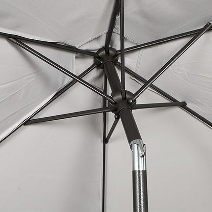 Blissun 7.5 ft Patio Umbrella, Yard Umbrella, Outdoor Market Umbrella with Push Button Tilt Crank, Grey
