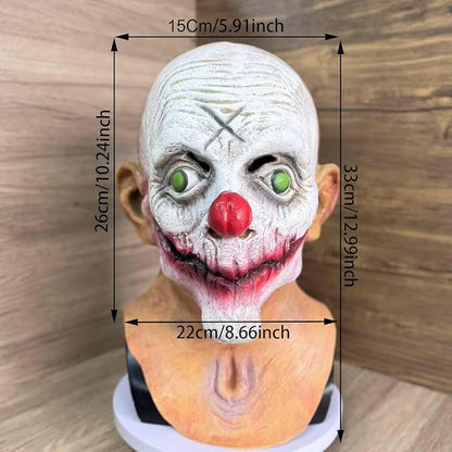 Scary Evil Joker Clown Latex Masks - Halloween Horror Realistic Old Man Cosplay Props for Adults & Parties Props