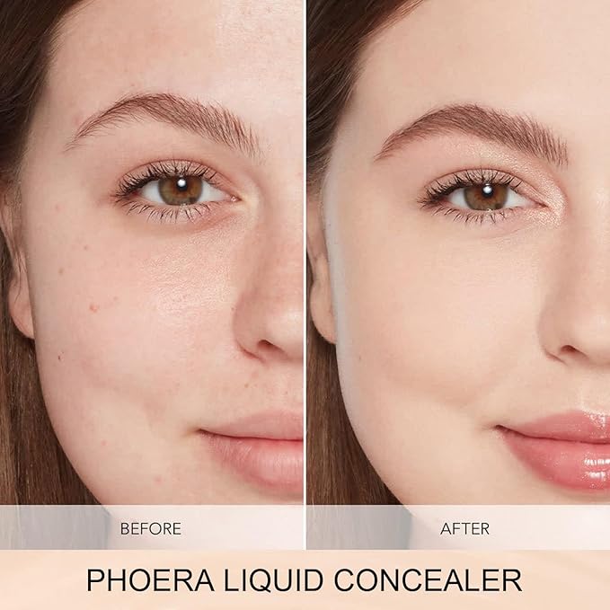 PHOERA Foundation Full Coverage,PHOERA Concealer Lightweight Full Coverage,PHOERA Buff Beige+104#CUSTARD)