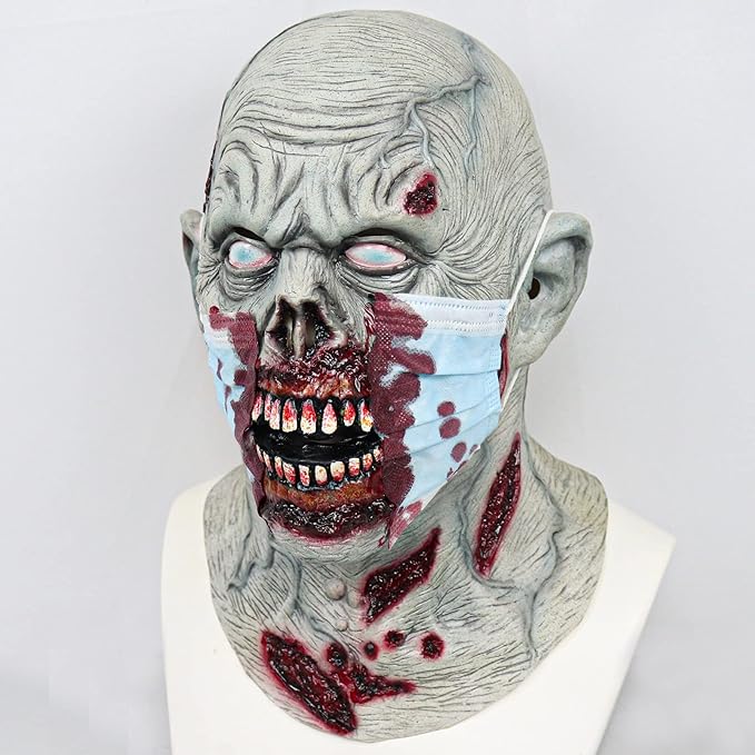 Zombie Mask Scary Halloween Cosplay Prop Haunted House Horror Monster Creepy Masquerade Party Accessories