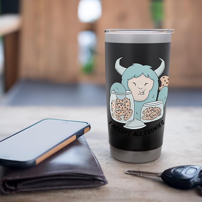 Cute Monster Cookie Lover Delight Stainless Steel Insulated Tumbler