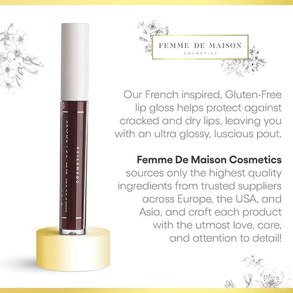 Cosmetics, Lustre Lip Gloss, Moisturizing, Long Lasting with Squalane & Vitamin E, 100% Gluten, Paraben & Phthalate-Free, Never Sticky, Soft, Natural Colors (Figue Noir 10)