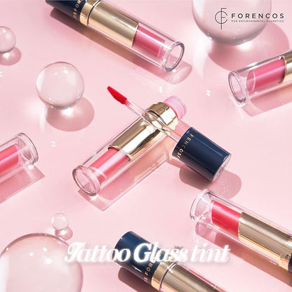 FORENCOS Tattoo Glass Lip Gloss Tint, Korean Glossy Tint/Stain, High Pigmentation, Glasting Shine, Long Lasting, Moisturizing, Lightweight, Non-Sticky Formula (06 FRANC)