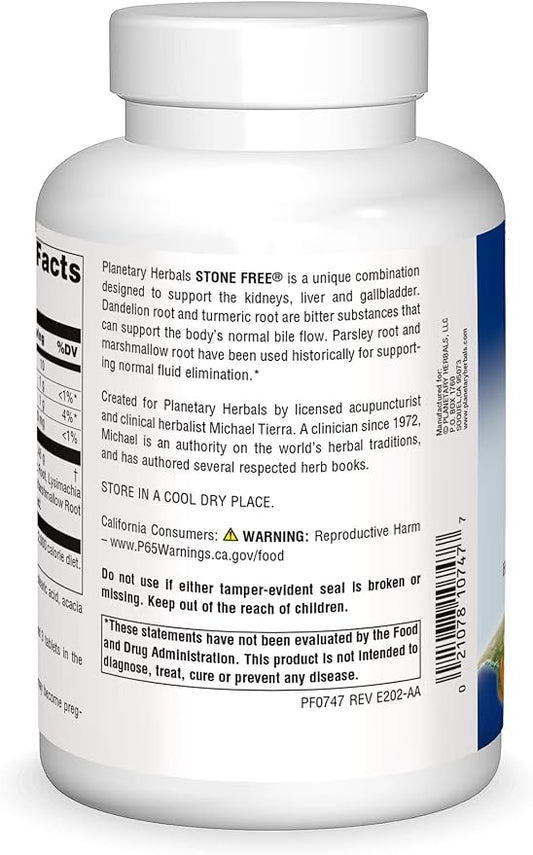 PLANETARY HERBALS Stone Free, Herbal Support for Kidney and Gallbladder, 270 Count