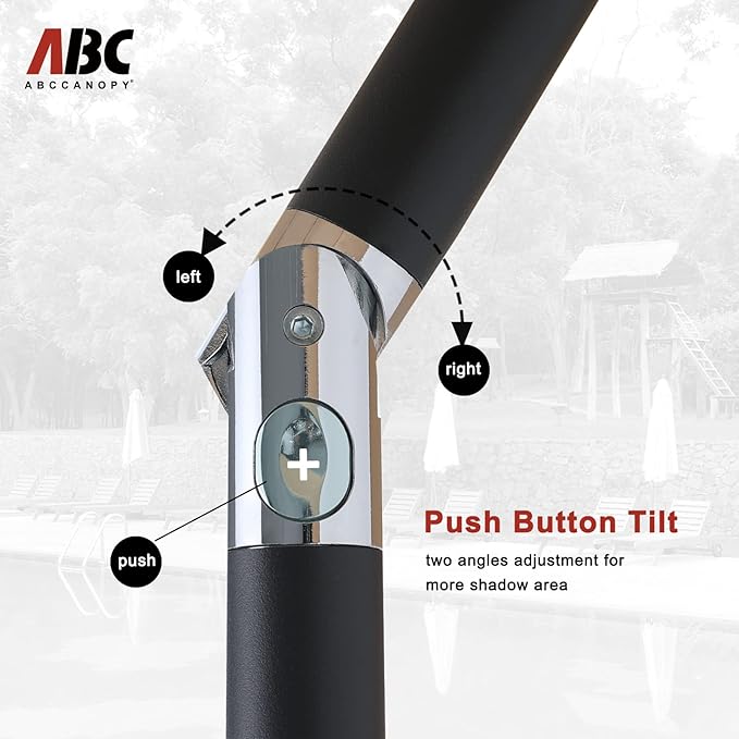 ABCCANOPY Patio Umbrellas 3 Tiers 11FT (Dark Gray)