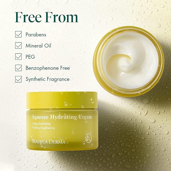Madeca DERMA Squeeze Hydrating Facial Cream – Hydration & Brightening with Prickly Pear Cactus, Carica Papaya, and Centella Asiatica, Korean Skincare for Moisturizing & Skin Repair (1.69 fl oz)
