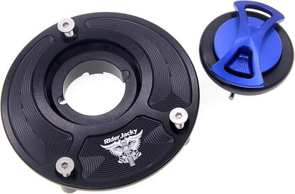 CNC Aluminum Keyless Fuel Gas Tank cap Cover For Ducati MONSTER 1000,1200/R/S,MONSTER 600 620 695 750 797 800 821 900 937, MONSTER S2R 1000/800 S4 S4RS S4R (Blue)
