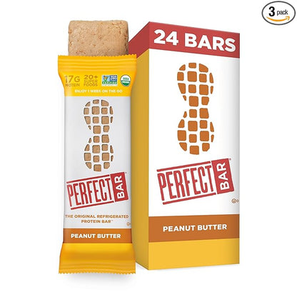 Perfect Bar Original Refrigerated Protein Bar, Peanut Butter, 2.5 Ounce Bar, 8 Count (Pack of 3)