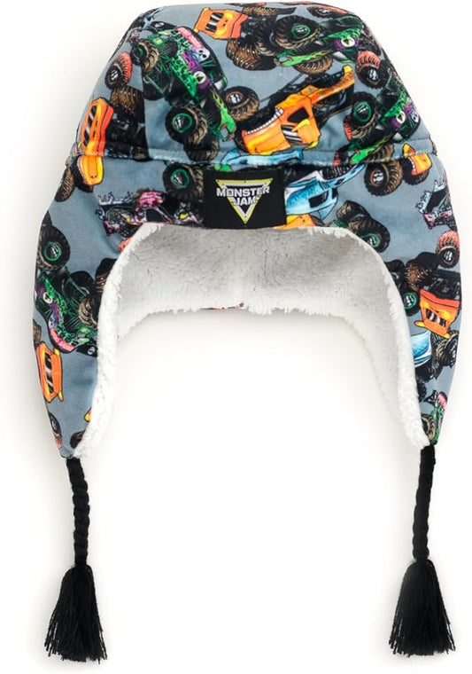 Monster Jam Truck Fleece Beanie with Ear Flaps Infant and Toddler Sizes
