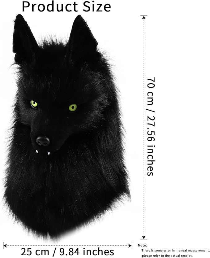 Furry Head Mask Animal Wolf Dog Plush Faux Fur Masks for Halloween Masquerade Cosplay Costume Props
