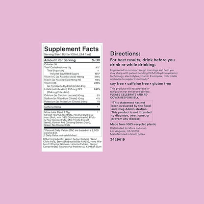 Morning Recovery, Electrolyte with Energy, Milk Thistle Drink Proprietary Formulation to Hydrate While Drinking for Morning Recovery, Highly Soluble Liquid DHM, Berry, Pack of 24
