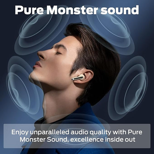 Monster N-Lite 203 AirLinks Wireless Earbuds, Bluetooth Headphones HiFi Stereo, Bluetooth Ear Buds with 30H Playback, Type-C Charging, HD Clear Call, Touch Control, IPX6 Waterproof in-Ear Earbuds