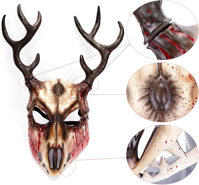 Halloween Horror Antler Mask Sheep Bone Mask Christmas Carnival Masquerade Party Cosplay Props Accessories